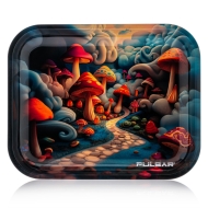 Pulsar Design Series Large Metal Rolling Tray - Shroom Path