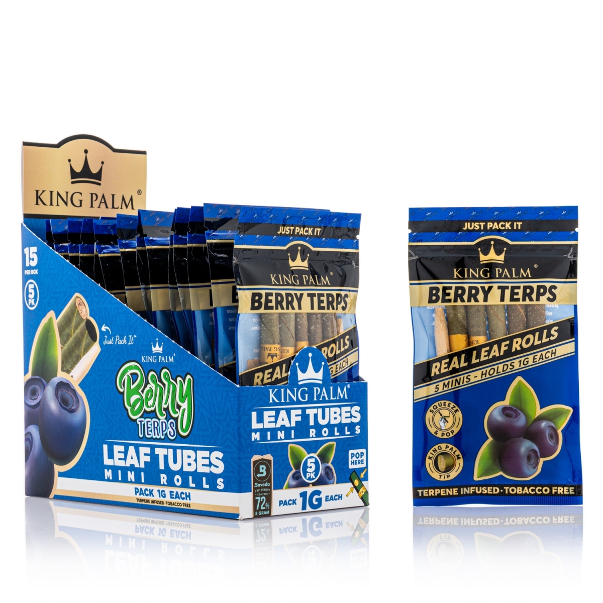 King Palm Wrap - 5 x Mini - Berry Terps - Box 15