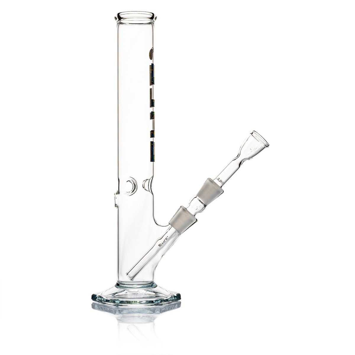 EHLE - Zylinderbong 250 ml mit Eiskerben NS 14-mit Kickloch-Kupplung-Psy