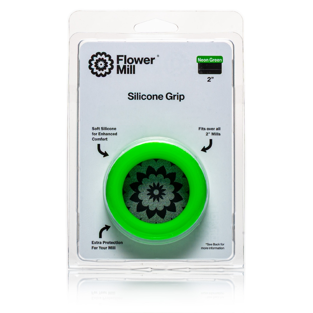 Flower Mill - Next-Gen - Silicone Mill Grip - 2.0" - 55.5mm - Neon Green