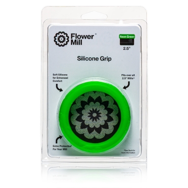 Flower Mill - Next-Gen - Silicone Mill Grip - 2.5" - 67.5mm - Neon Green