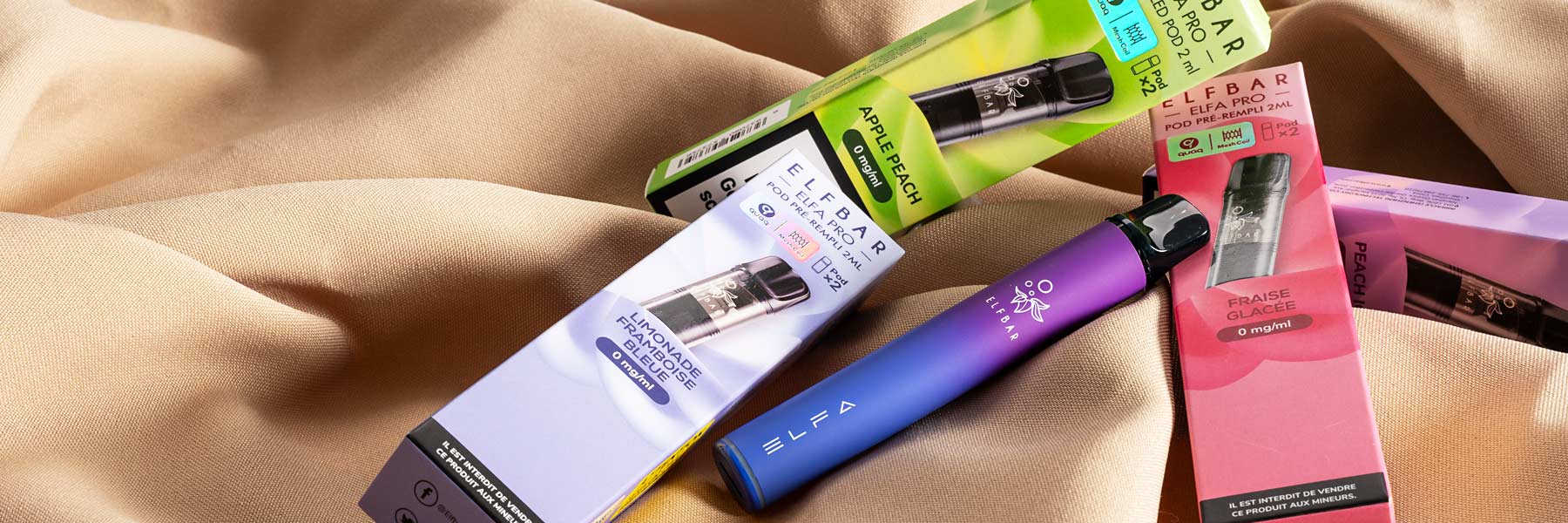 Nikotinfreie Vapes in fruchtigen Sorten wie Apple Peach und Fraise Glacée – jetzt entdecken bei Smokee.ch